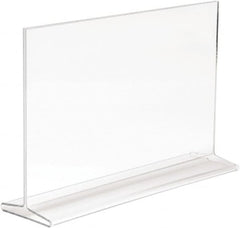 ECONOCO - 11 Inch Wide x 7 Inch High Sign Compatibility, Acrylic Round Frame Counter Top Sign Holder - Clear, 7 Inch Holder Height, Holds 1 Sign - Americas Industrial Supply