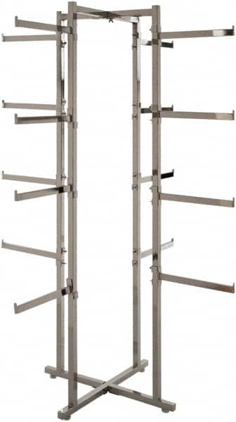 ECONOCO - Chrome Folding Display Rack Tower - 19-1/2" Wide x 61" High - Americas Industrial Supply