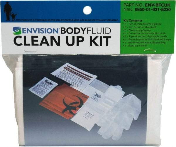 Ability One - 9 Piece, 1 Person, Body Fluid Clean-Up First Aid Kit - Plastic Bag - Americas Industrial Supply