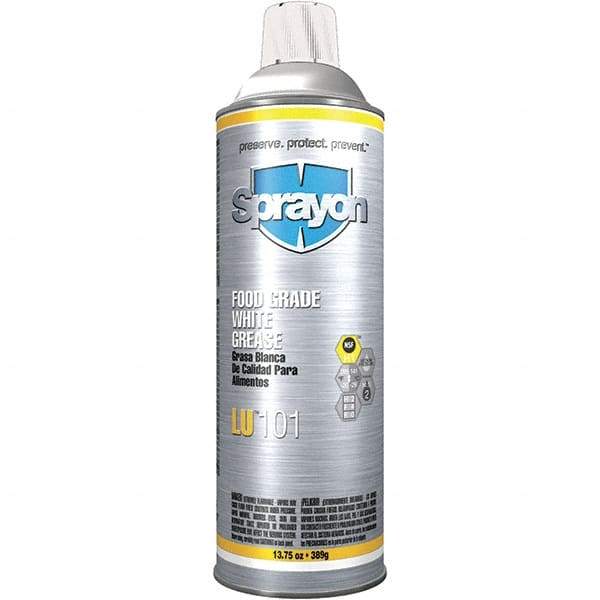 Sprayon - 20 oz Aerosol Calcium General Purpose Grease - White, Food Grade, 285°F Max Temp, NLGIG 2, - Americas Industrial Supply