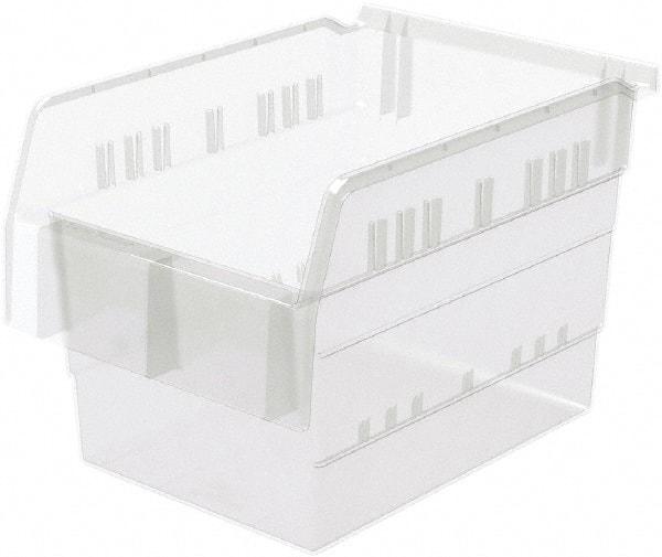 Akro-Mils - 11-5/8" Deep, Clear Hopper Shelf Bin - 8" High x 8-1/4" Wide x 11-5/8" Long - Americas Industrial Supply