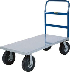 Little Giant - 1,500 Lb Capacity Steel Cushion Load Platform Truck - Steel Deck, 30" OAW, 48" Platform Length x 14" Platform Height, Pneumatic Casters - Americas Industrial Supply