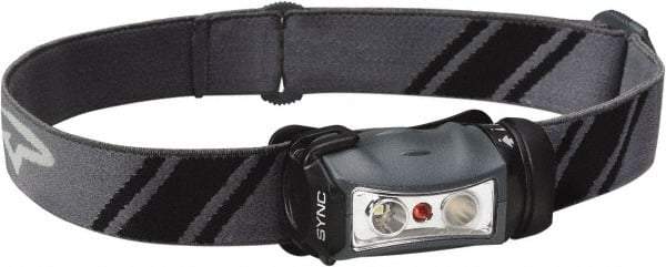 Princeton Tec - White, Red LED Bulb, 150 Lumens, Hands-free Flashlight - Gray Plastic Body, 3 AAA Alkaline Batteries Included - Americas Industrial Supply