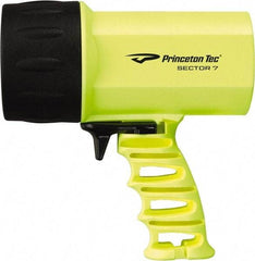 Princeton Tec - White LED Bulb, 700 Lumens, Spotlight/Lantern Flashlight - Neon Yellow Plastic Body, 8 C Alkaline Batteries Included - Americas Industrial Supply