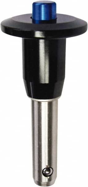 Monroe Engineering Products - 3/8" Diam, 2" Usable Length, Button Handle, Push Button Quick Release Pin - 3-13/32" OAL, Grade 17-4 Stainless Steel - Americas Industrial Supply