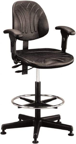 Bevco - 21 to 31" High Adjustable Chair - 27" Wide x 27" Deep, Polyurethane Seat, Black - Americas Industrial Supply