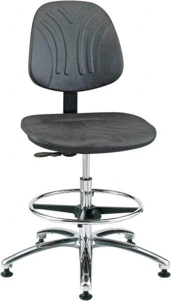 Bevco - 21 to 31" High Adjustable Chair - 27" Wide x 27" Deep, Polyurethane Seat, Black - Americas Industrial Supply