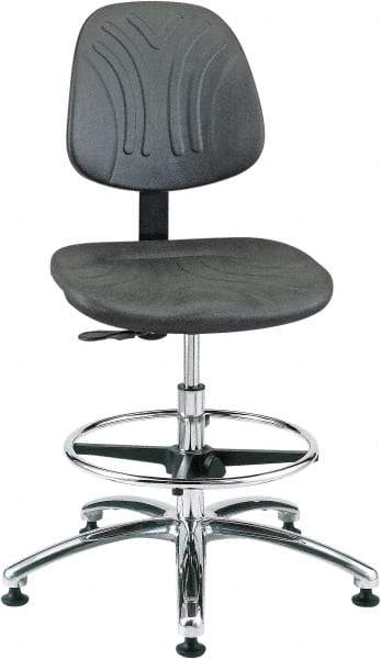 Bevco - 20-1/2 to 30-1/2" High Adjustable Chair - 27" Wide x 27" Deep, Polyurethane Seat, Black - Americas Industrial Supply