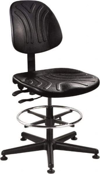 Bevco - 21 to 31" High Adjustable Chair - 27" Wide x 27" Deep, Polyurethane Seat, Black - Americas Industrial Supply