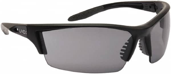 Uvex - Gray Lenses, Frameless Safety Glasses - Scratch Resistant, Adjustable Temples, Size Universal, Wrap Around - Americas Industrial Supply