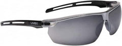 Uvex - Size Universal, Silver Mirror Anti-Fog Lens, Hybrid Safety Glasses/Goggles - Indirect Vent, Black Polycarbonate Frame - Americas Industrial Supply