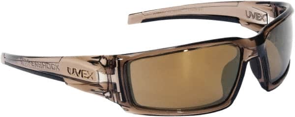 Uvex - Gold Mirror Lenses, Framed Safety Glasses - Scratch Resistant, Size Universal, Wrap Around - Americas Industrial Supply