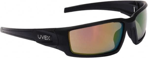 Uvex - Espresso Lenses, Framed Safety Glasses - Anti-Fog, Black Polycarbonate Frame, Adjustable Temples, Size Universal, Wrap Around - Americas Industrial Supply
