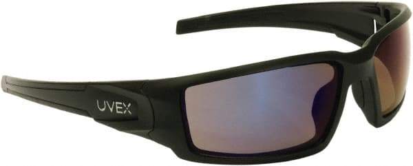 Uvex - Blue Mirror Lenses, Framed Safety Glasses - Scratch Resistant, Size Universal, Wrap Around - Americas Industrial Supply