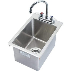 Krowne - 14" Long x 10" Wide Inside, 1 Compartment, Grade 304 Stainless Steel Drop In Sink - 20 Gauge, 9" Long x 12" Wide x 18" High Outside, 9" Deep - Americas Industrial Supply