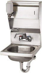 Krowne - 10" Long x 14" Wide Inside, 1 Compartment, Grade 304 Stainless Steel Hand Sink with Soap & Towel - 20 Gauge, 24" Long x 16" Wide x 15" High Outside, 6" Deep - Americas Industrial Supply