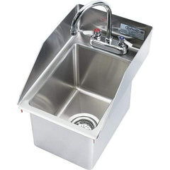 Krowne - 9" Long x 10" Wide Inside, 1 Compartment, Grade 304 Stainless Steel Drop In Sink - 20 Gauge, 18" Long x 12" Wide x 15" High Outside, 9" Deep - Americas Industrial Supply