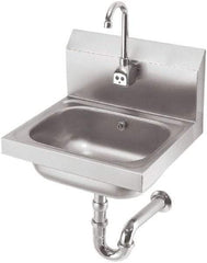 Krowne - 10" Long x 14" Wide Inside, 1 Compartment, Grade 304 Stainless Steel Hand Sink with Electronic Faucet - 20 Gauge, 15" Long x 16" Wide x 14" High Outside, 6" Deep - Americas Industrial Supply