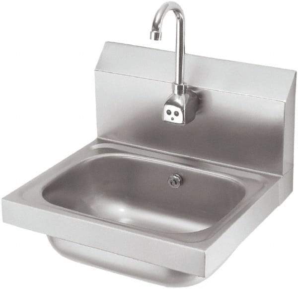 Krowne - 10" Long x 14" Wide Inside, 1 Compartment, Grade 304 Stainless Steel Hand Sink with Electronic Faucet - 20 Gauge, 15" Long x 16" Wide x 14" High Outside, 6" Deep - Americas Industrial Supply