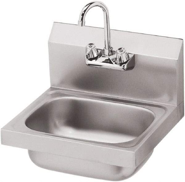 Krowne - 14" Long x 10" Wide Inside, 1 Compartment, Grade 304 Stainless Steel Hand Sink - 20 Gauge, 15" Long x 16" Wide x 6" High Outside, 6" Deep - Americas Industrial Supply