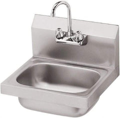 Krowne - 14" Long x 10" Wide Inside, 1 Compartment, Grade 304 Stainless Steel Hand Sink - 20 Gauge, 15" Long x 16" Wide x 6" High Outside, 6" Deep - Americas Industrial Supply