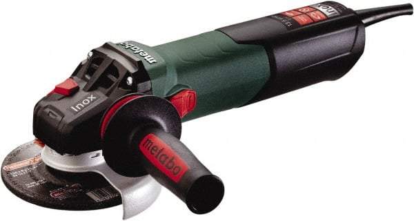 Metabo - 5" Wheel Diam, 2,000 to 7,600 RPM, Corded Angle & Disc Grinder - 5/8-11 Spindle, 120 Volts, 13.5 Amps - Americas Industrial Supply