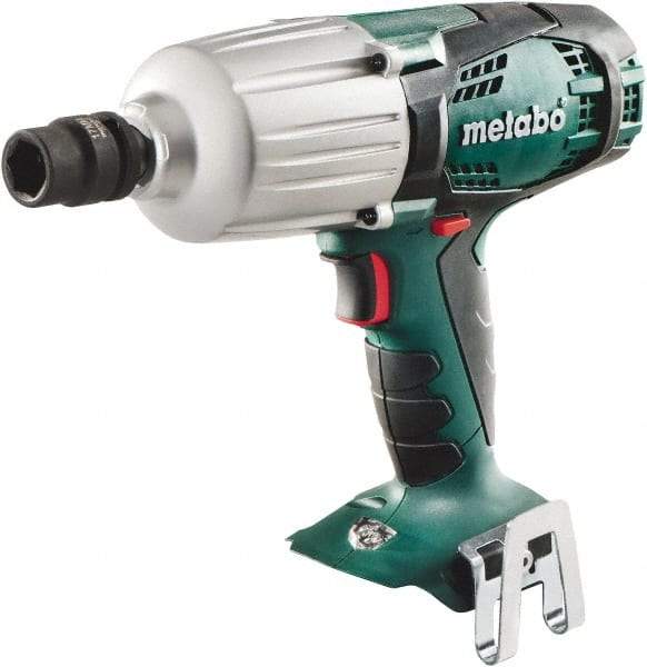 Metabo - 1/2" Drive 18 Volt Pistol Grip Cordless Impact Wrench & Ratchet - 1,600 RPM, 2,200 BPM, 450 Ft/Lb Torque, Lithium-Ion Batteries Not Included - Americas Industrial Supply