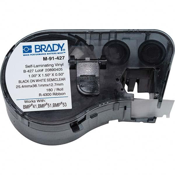 Brady - 1/2" x 1" Black Vinyl Cartridge - Americas Industrial Supply