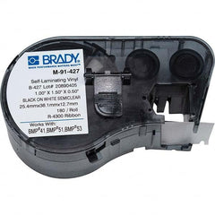 Brady - 1/2" x 1" Black Vinyl Cartridge - Americas Industrial Supply