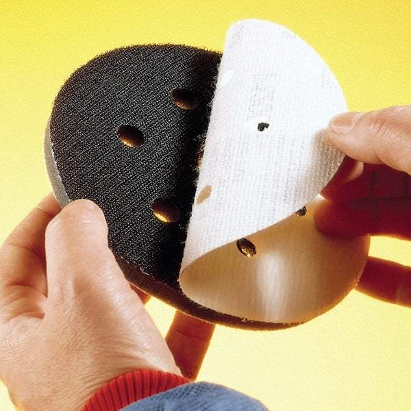 3M - 5" Diam, 30 Grit µ Aluminum Oxide Adhesive PSA Disc - Super Fine Grade, Green, Polyester Backing, Flexible, Use with Random Orbital Sanders - Americas Industrial Supply