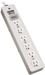 Tripp-Lite - 6 Outlets, 120 VAC15 Amps, 6' Cord, Power Outlet Strip - Floor, Keyhole Mount, 5-15 NEMA Configuration, 2-1/2" Strip - Americas Industrial Supply