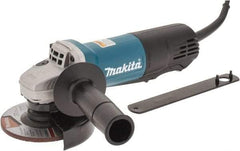 Makita - 4-1/2" Wheel Diam, 10,000 RPM, Corded Angle & Disc Grinder - 5/8-11 Spindle, 120 Volts, 7.5 Amps, Side Exhaust - Americas Industrial Supply