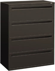 Hon - 42" Wide x 53-1/4" High x 19-1/4" Deep, 4 Drawer Lateral File - Steel, Charcoal - Americas Industrial Supply