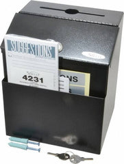 Safco - 7-1/8 Inch Wide x 6 Inch Deep x 8-1/2 Inch High Suggestion Box - Black - Americas Industrial Supply