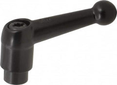 KIPP - #8-32, 0.51" Hub Diam, Zinc Die Cast (Steel Components) Tapped Adjustable Clamping Lever - 1.81" OAL, 1.28" High, 0.35" Hole Depth - Americas Industrial Supply