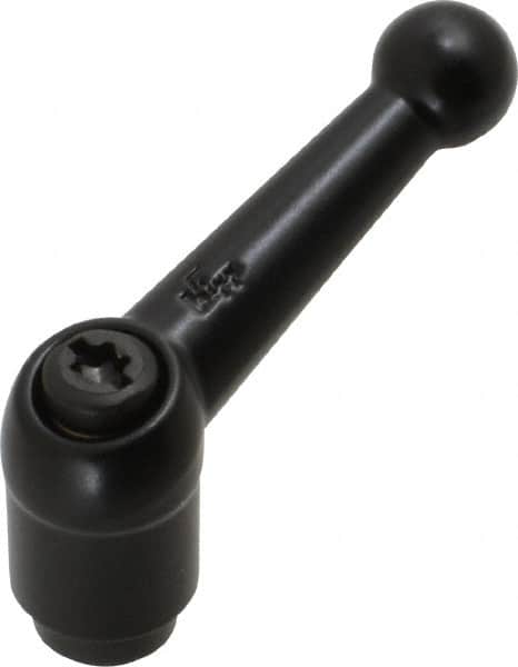 KIPP - #10-24, 0.51" Hub Diam, Zinc Die Cast (Steel Components) Tapped Adjustable Clamping Lever - 1.81" OAL, 1.28" High, 0.35" Hole Depth - Americas Industrial Supply