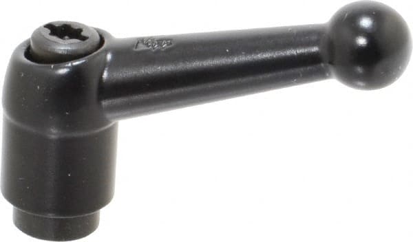 KIPP - 1/4-20, 0.51" Hub Diam, Zinc Die Cast (Steel Components) Tapped Adjustable Clamping Lever - 1.81" OAL, 1.28" High, 0.35" Hole Depth - Americas Industrial Supply