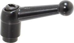 KIPP - 1/4-20, 0.51" Hub Diam, Zinc Die Cast (Steel Components) Tapped Adjustable Clamping Lever - 1.81" OAL, 1.28" High, 0.35" Hole Depth - Americas Industrial Supply