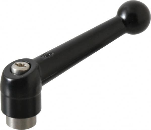 KIPP - 1/4-20, 0.71" Hub Diam, Zinc Die Cast (Stainless Steel Components) Tapped Adjustable Clamping Lever - 2.87" OAL, 1.79" High, 0.47" Hole Depth - Americas Industrial Supply