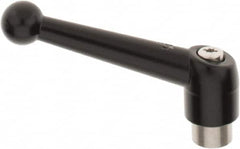 KIPP - 5/16-18, 0.83" Hub Diam, Zinc Die Cast (Stainless Steel Components) Tapped Adjustable Clamping Lever - 3.54" OAL, 2.26" High, 0.55" Hole Depth - Americas Industrial Supply
