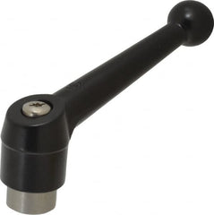 KIPP - 1/2-13, 1.18" Hub Diam, Zinc Die Cast (Stainless Steel Components) Tapped Adjustable Clamping Lever - 4.96" OAL, 3.11" High, 0.91" Hole Depth - Americas Industrial Supply