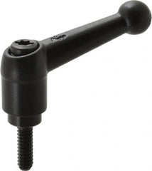 KIPP - #10-24, 13mm Hub Diam, Zinc Die Cast (Steel Components) Threaded Stud Adjustable Clamping Lever - 0.59" Stud Length, 46mm OAL, 32.5mm High - Americas Industrial Supply