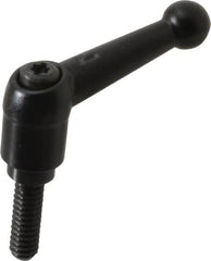 KIPP - 1/4-20, 13mm Hub Diam, Zinc Die Cast (Steel Components) Threaded Stud Adjustable Clamping Lever - 0.79" Stud Length, 46mm OAL, 32.5mm High - Americas Industrial Supply