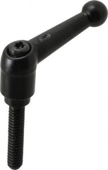 KIPP - 1/4-20, 13mm Hub Diam, Zinc Die Cast (Steel Components) Threaded Stud Adjustable Clamping Lever - 1.18" Stud Length, 46mm OAL, 32.5mm High - Americas Industrial Supply