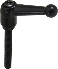 KIPP - 1/4-20, 13mm Hub Diam, Zinc Die Cast (Steel Components) Threaded Stud Adjustable Clamping Lever - 1.77" Stud Length, 46mm OAL, 32.5mm High - Americas Industrial Supply