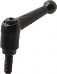 KIPP - M6 x 1.0, 13mm Hub Diam, Zinc Die Cast (Steel Components) Metric Threaded Stud Adjustable Clamping Lever - 15mm Stud Length, 46mm OAL, 32.5mm High - Americas Industrial Supply