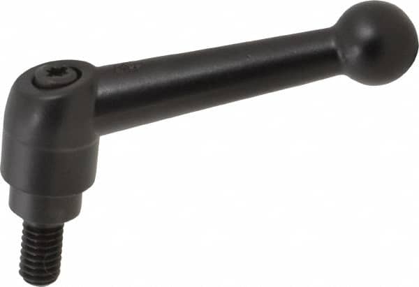 KIPP - 5/16-18, 0.71" Hub Diam, Zinc Die Cast (Steel Components) Threaded Stud Adjustable Clamping Lever - 0.59" Stud Length, 2.87" OAL, 1.79" High - Americas Industrial Supply
