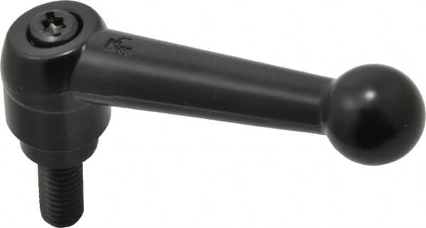 KIPP - 5/16-18, 0.71" Hub Diam, Zinc Die Cast (Steel Components) Threaded Stud Adjustable Clamping Lever - 0.79" Stud Length, 2.87" OAL, 1.79" High - Americas Industrial Supply