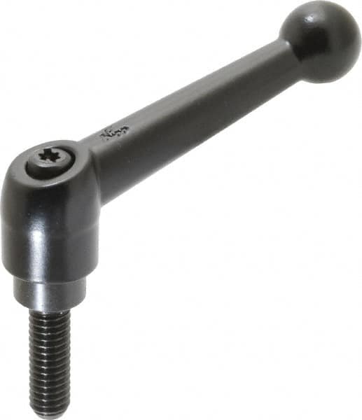 KIPP - 5/16-18, 0.71" Hub Diam, Zinc Die Cast (Steel Components) Threaded Stud Adjustable Clamping Lever - 0.98" Stud Length, 2.87" OAL, 1.79" High - Americas Industrial Supply