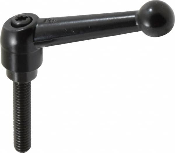 KIPP - 5/16-18, 0.71" Hub Diam, Zinc Die Cast (Steel Components) Threaded Stud Adjustable Clamping Lever - 1.57" Stud Length, 2.87" OAL, 1.79" High - Americas Industrial Supply